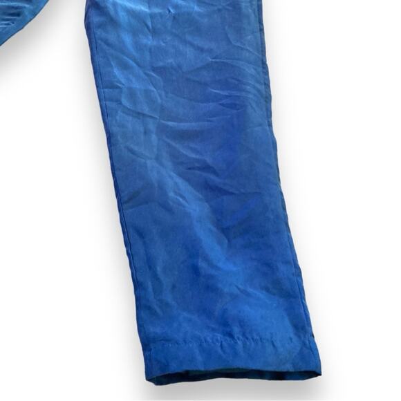 Womens Vintage 90s Beautex 100% Silk Blue Track Windbreaker Pants Size Medium - Picture 5 of 16